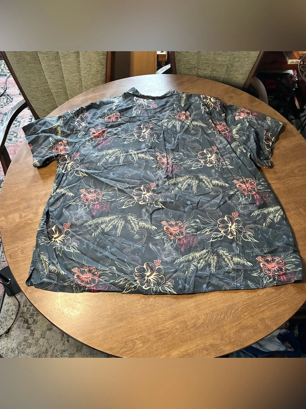 Harbor Bay 4xl Hawaiian Button Up Short Sleeve Shirt Blue Casual